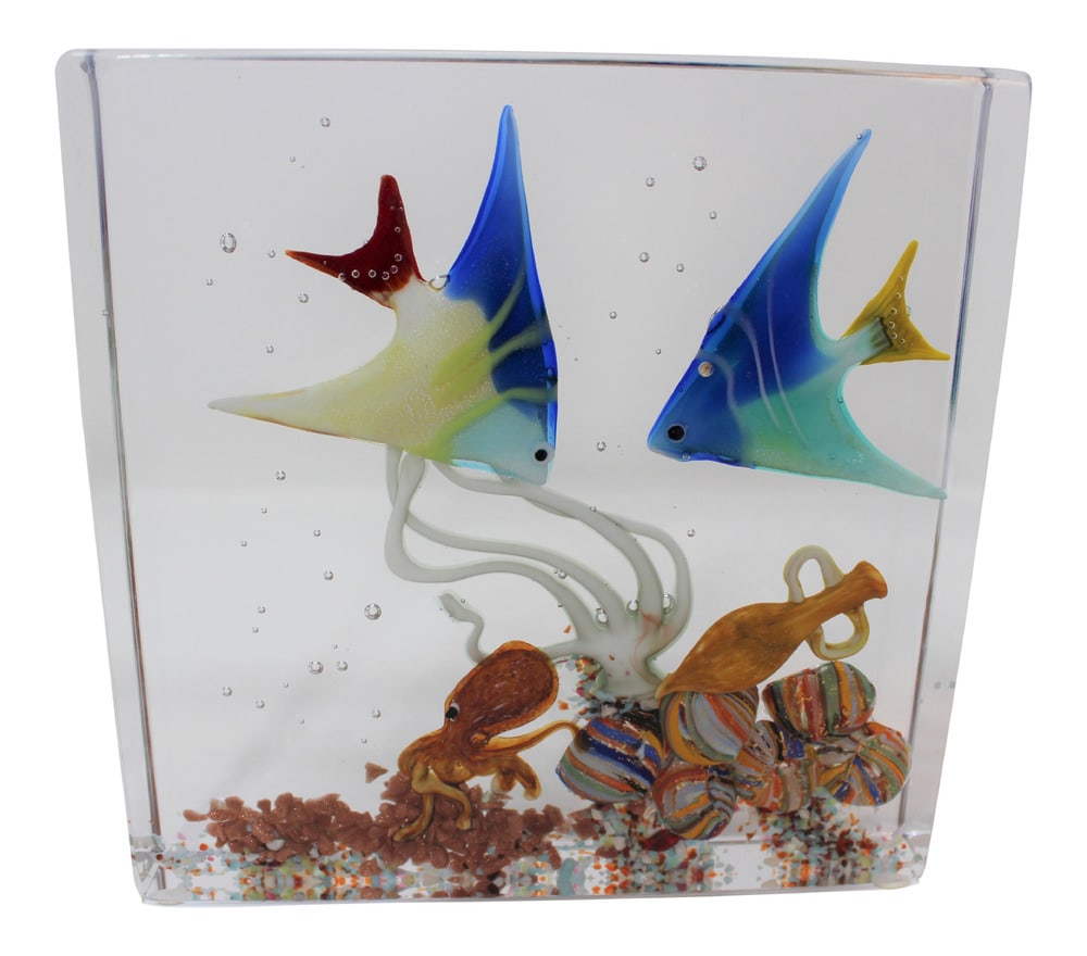 Lovely Murano Glass Aquarium: Gorgeous Murano Glass Aquarium by Glass Master Diego Costantini of Murano. Add a touch of elegance to your home decor with this beautiful Aquarium. This is a true masterpiece of hand-formed Murano Gla