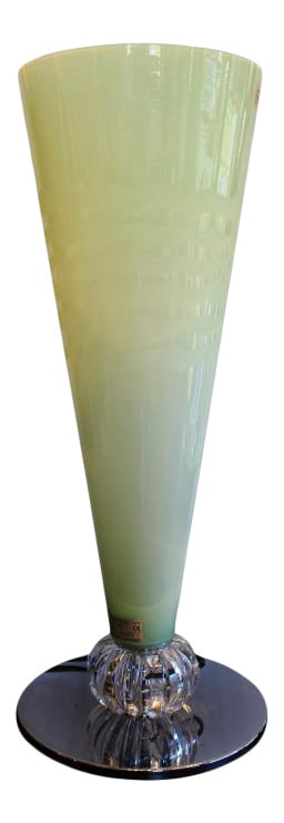 Barovier & Toso - Rinascimento Table Lamp: Beautiful contemporary designed Table Lamp by the furnaces of world renowned Barovier & Toso. Current international pricing for this lamp is over $5,000. Lovely mint green color. Stands 24" tall!