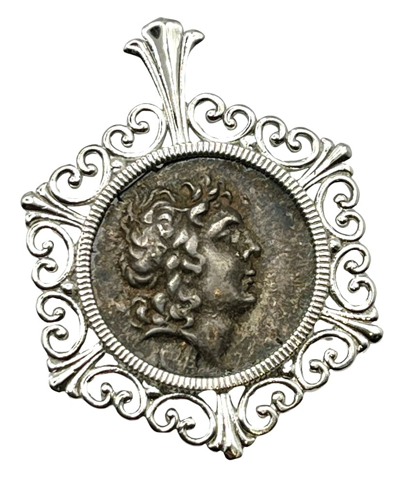 Athena and Nike Greek Coin Pendant: Acquire a piece of ancient history with this genuine silver coin, featuring a Athena and Nike, masterfully converted into an exquisite pendant necklace. A very rare and significant piece of history! (