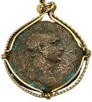 Roman Emperor Trajan and Soldier Coin: Acquire a piece of ancient history with this genuine bronze coin, featuring Emperor Trajan and a Soldier, masterfully converted into an exquisite pendant necklace. A very rare and significant piece of