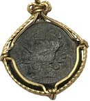 Ancient Crab and Eagle Coin 400 BCE: Acquire a piece of ancient history with this genuine bronze coin, featuring a Crab and an Eagle, masterfully converted into an exquisite pendant necklace. A very rare and significant piece of history!