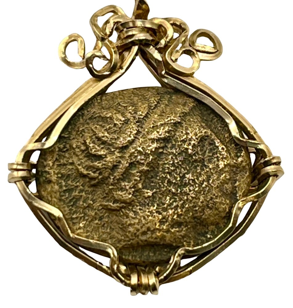 King Philip, Father of Alexander the Great: Acquire a fragment of ancient history with this rare genuine bronze coin, featuring the Father of Alexander the Great, King Philip, masterfully converted into an exquisite pendant necklace. King Phili