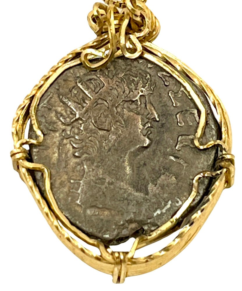 Emperor Nero Ancient Coin: Ancient Coin of Emperor Nero Pendant-A Piece of History. Own a piece of ancient history with this authentic silver coin, expertly transformed into a stunning pendant. (#7). Genuine ancient silver