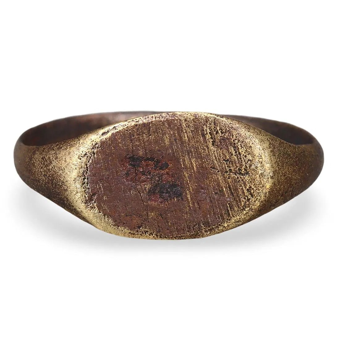 Authentic Ancient Medieval Viking / Celtic / Anglo-Saxon Bronze Signet Ring, 11th-13th Century: An authentic ancient medieval Viking-Celtic-Anglo-Saxon bronze signet ring from the 11th to 13th century is a unique treasure that encapsulates the rich cultural and artistic heritage of the period. T