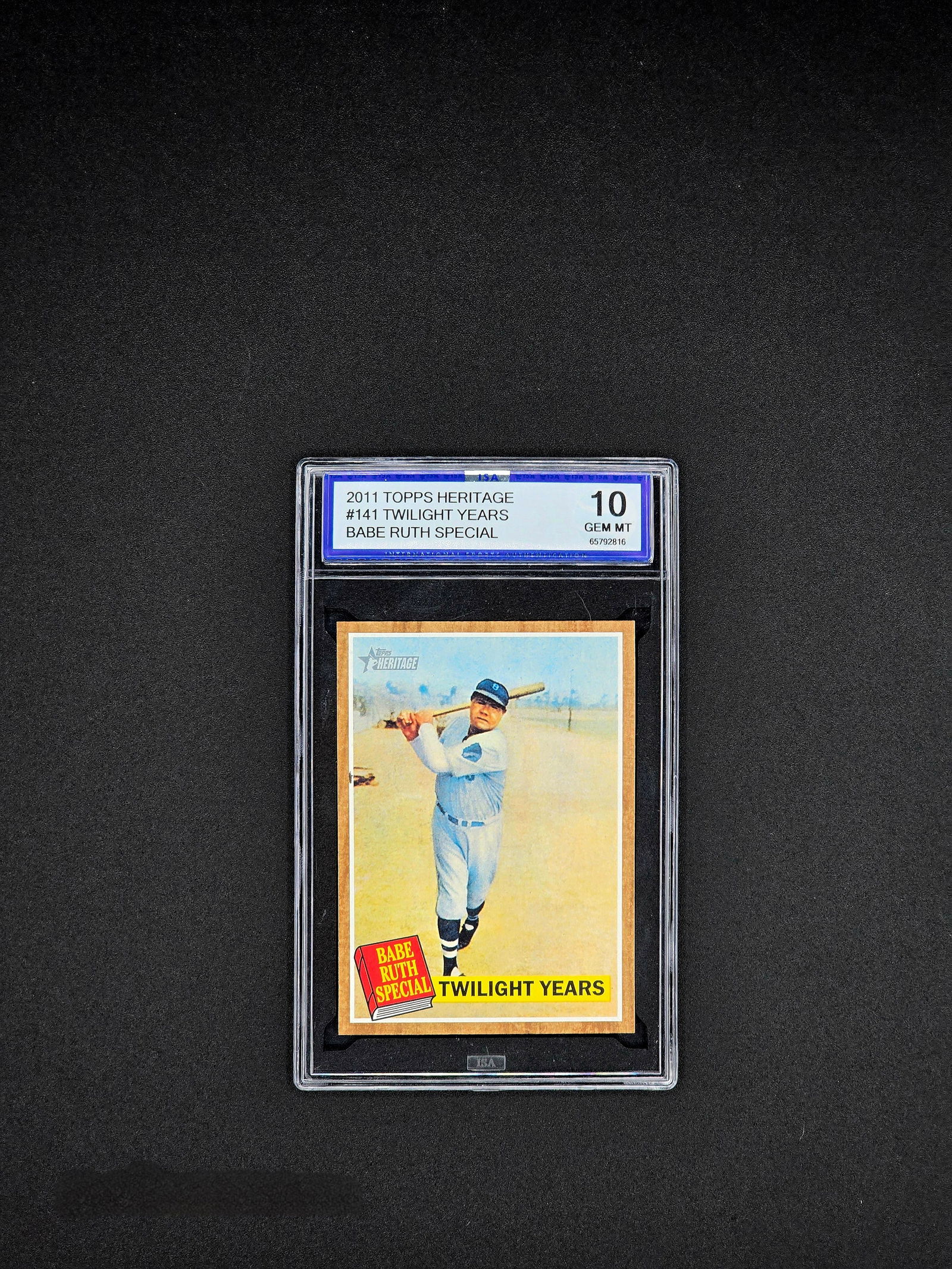 2011 TOPPS Heritage Babe Ruth Special “Twilight Years” Graded 10 Mint Card (1 of 2)