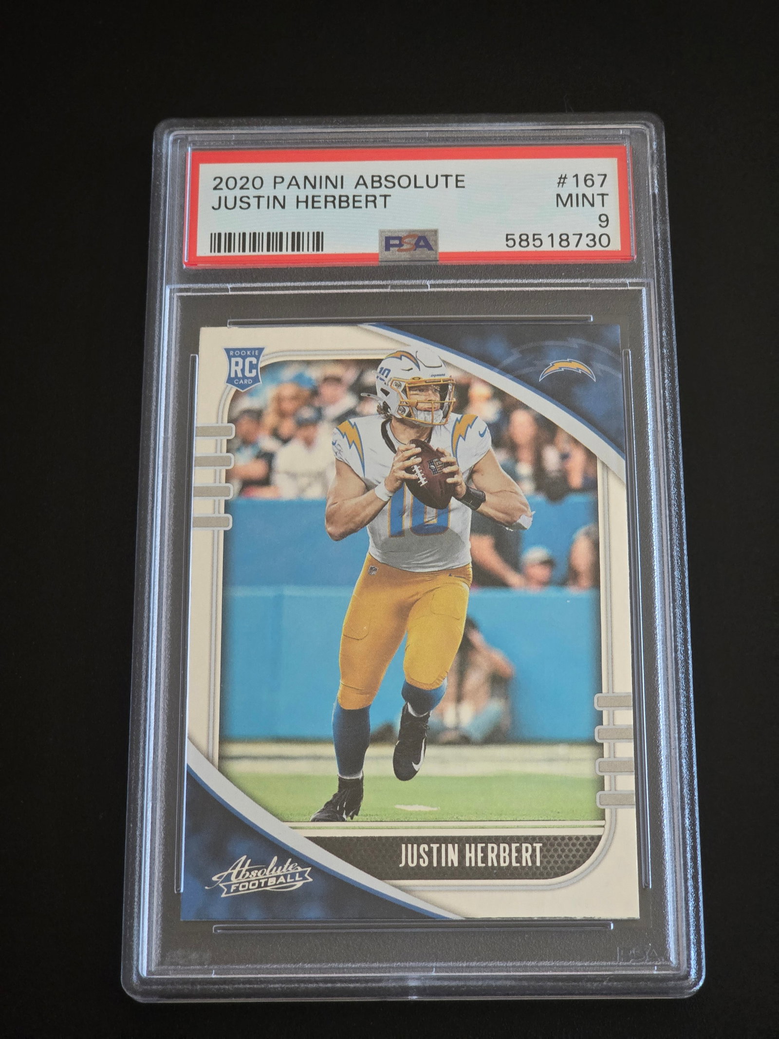 2020 Panini Absolute Justin Herbert – PSA Mint 9 #167 (1 of 2)