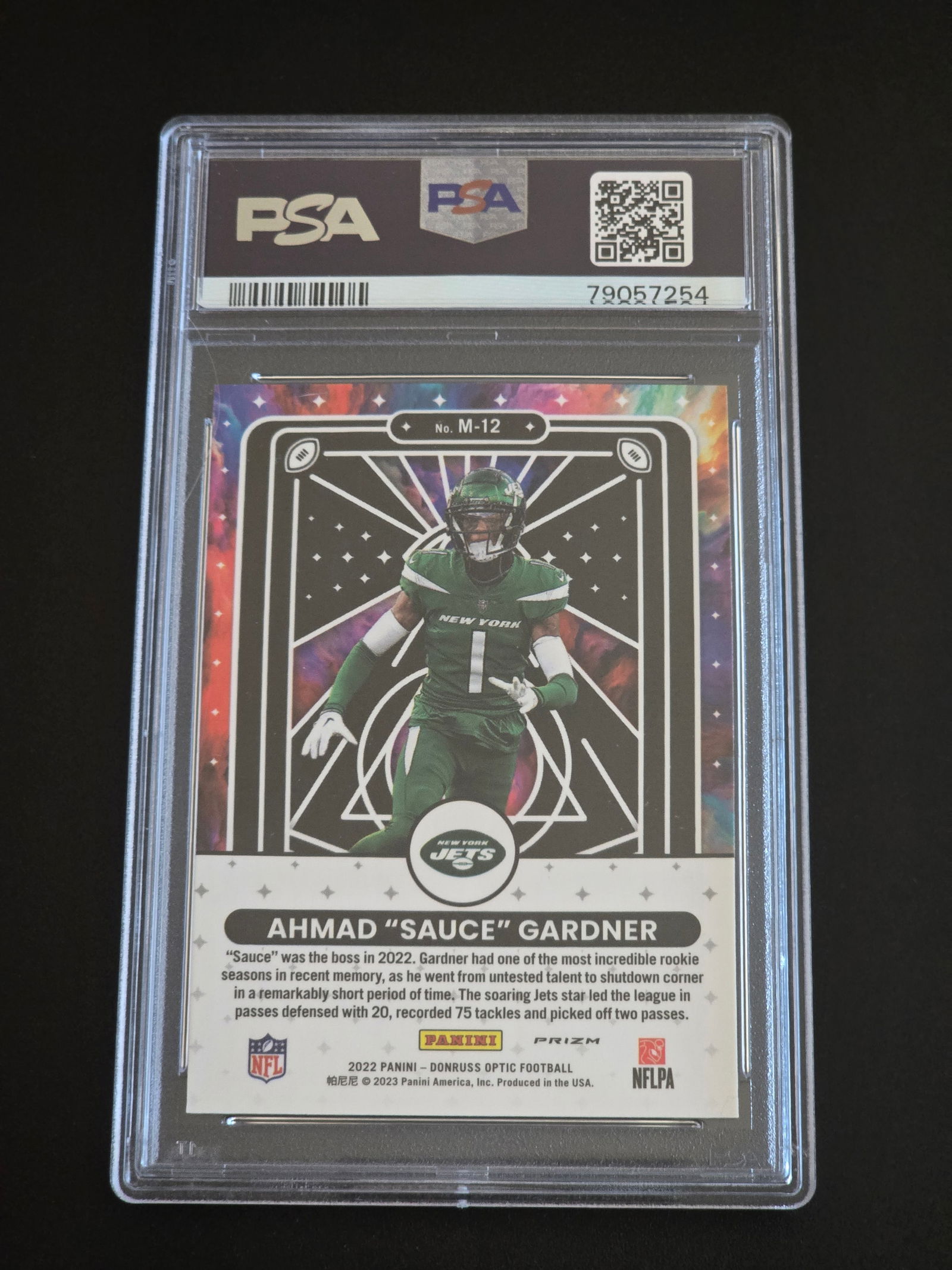 2022 Donruss Optic Ahmad “Sauce” Gardner Mythical – PSA Mint 9 #M12 (1 of 1)