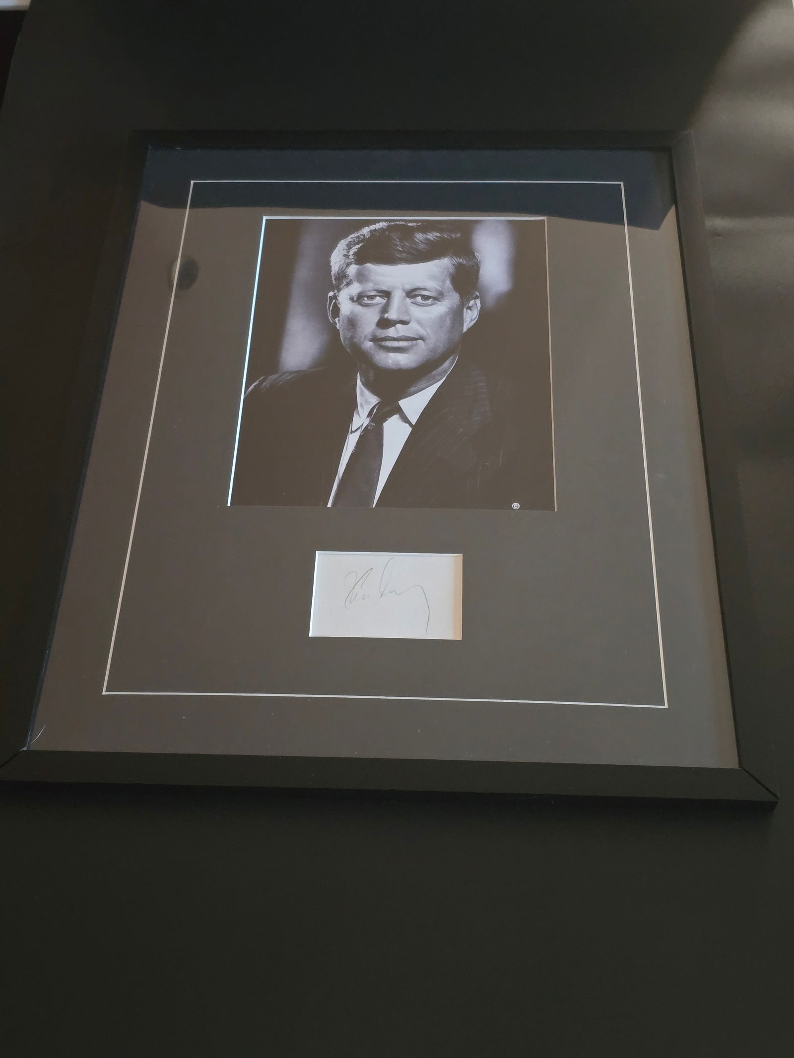 Framed John F. Kennedy Autograph Cut with Photograph – COA (1 of 2)
