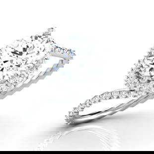 Certified 5 Ct. Lab Grown Diamond Engagement Ring in 14K Solid White Gold: Certified 5 Ct. Lab Grown Diamond Engagement Ring in 14K Solid White Gold -F Color VVS1 Round Cut Excellent Luster- Ring Size US- 7- ) Ring Resize Available free of Cost, - Free Shipping ,,,