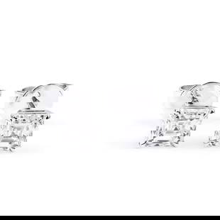 Certified 3 Ct. Lab Grown Diamond Studs in 14K Solid White Gold: Certified 3 Ct. Lab Grown Diamond Studs in 14K Solid White Gold -F Color VVS1 Asscher Cut Excellent Luster - Free Shipping ,,,