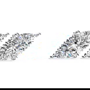 Certified 4 Ct. Lab Grown Diamond Studs in 14K Solid White Gold: Certified 4 Ct. Lab Grown Diamond Studs in 14K Solid White Gold -F Color VVS1 Cushion Cut Excellent Luster - Free Shipping ,,,