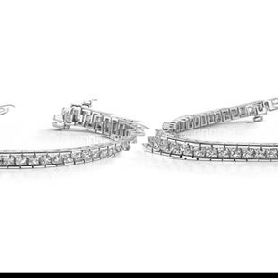 Certified 6 Ct. Lab Grown Diamond Tennis Bracelet in 14K Solid White Gold: Certified 6 Ct. Lab Grown Diamond Tennis Bracelet in 14K Solid White Gold -F Color VVS1 Princess Cut Excellent Luster - Free Shipping ,,,