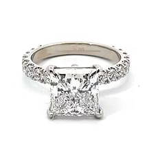 Certified 5 Carat Princess Cut D VVS1 Lab Grown Diamond Engagement Ring 14KT Solid White Gold (1 of 3)
