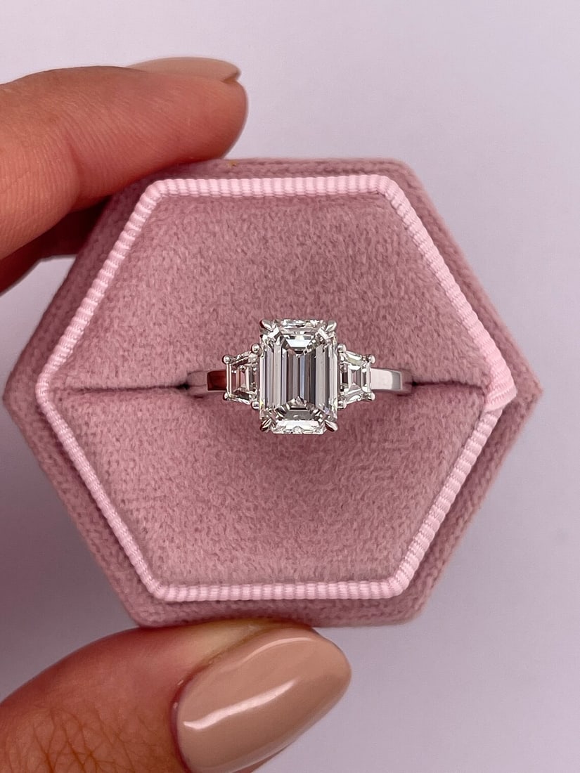 Certified 5 Carat Emerald Cut D VS1 Lab Grown Diamond Engagement Ring  14KT Solid White Gold (1 of 5)