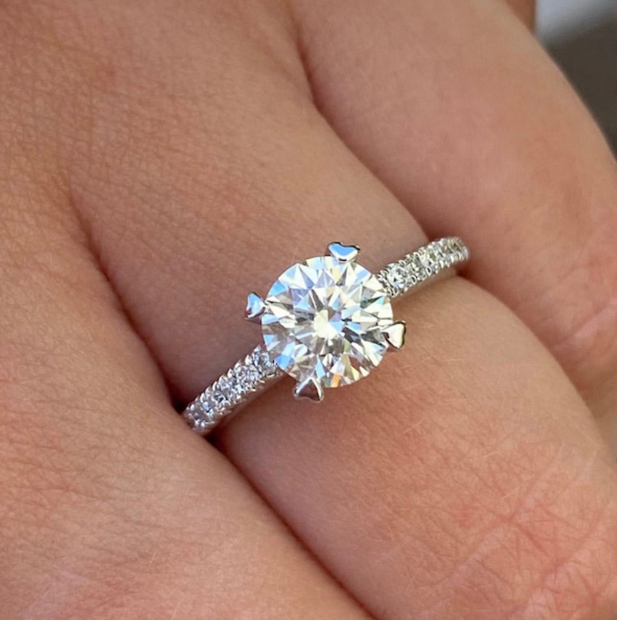 IGI Certified 1.00 Carat Natural Diamond VS1-H Color 14kt Solid White Gold Engagement Ring (1 of 3)