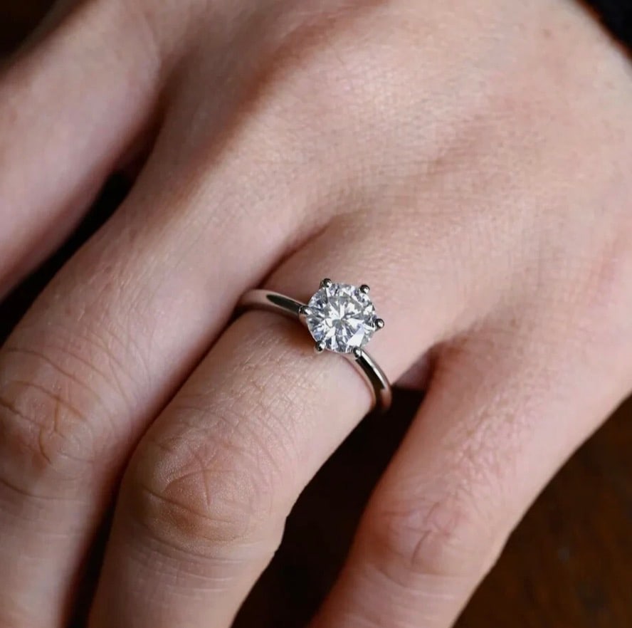 IGI Certified 1.10 Carat Natural Diamond VS1-H Color 14kt Solid White Gold Engagement Ring (1 of 3)