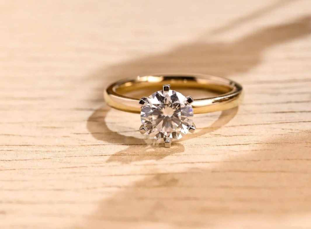 IGI Certified 1.5 Carat Natural Diamond SI1 -H Color 14kt Solid Yellow Gold Engagement Ring (1 of 4)