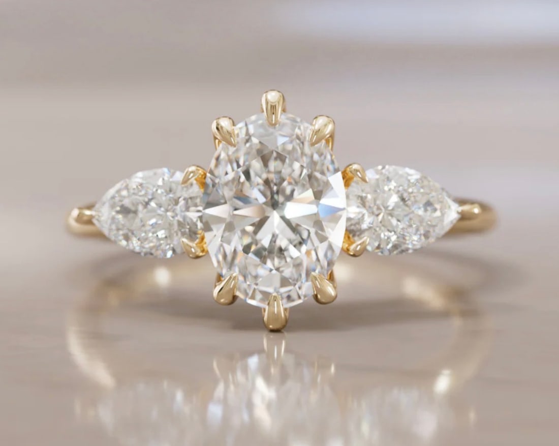 Certified 2 Carat Lab Grown Diamond VVS1 - D Color 14kt Solid Yellow Gold Engagement Ring (1 of 3)