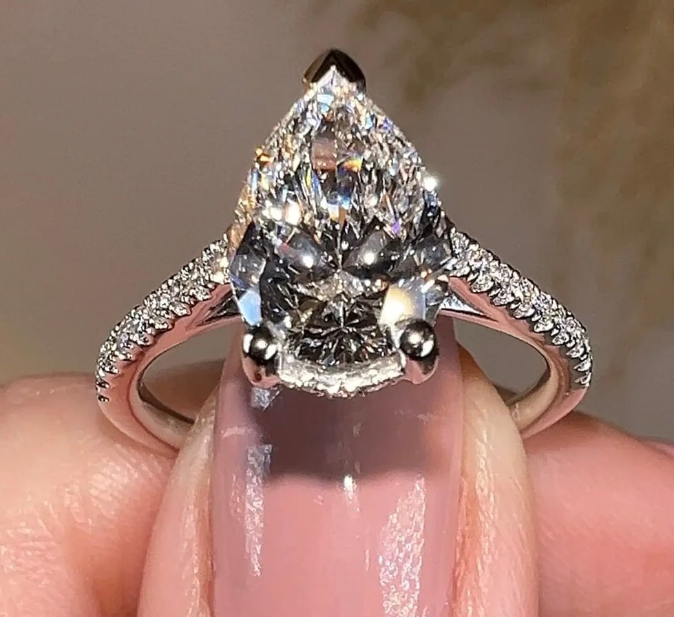 Certified 3.5 Carat Lab Grown Diamond VVS1 - D Color 14kt Solid White Gold Engagement Ring (1 of 3)