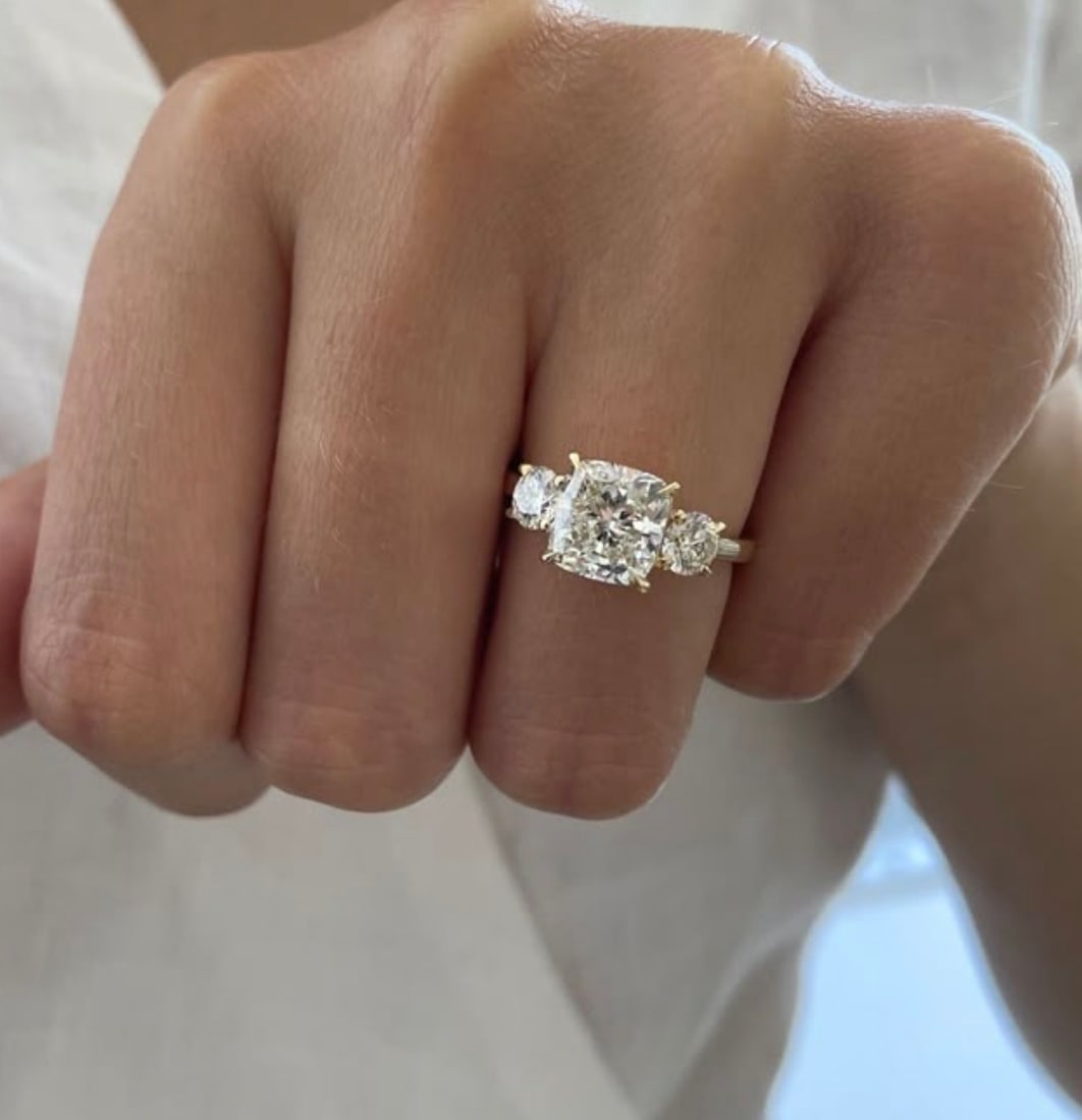 Certified 3.00 Carat Lab Grown Diamond VVS1 - D Color 14kt Solid White Gold Engagement Ring - 2