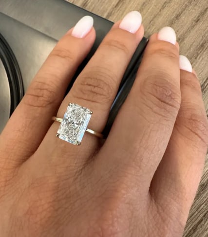 Certified 10.50 Carat Radiant Cut D VVS1 Lab Grown Diamond Engagement Ring 14KT Solid Yellow Gold (1 of 5)