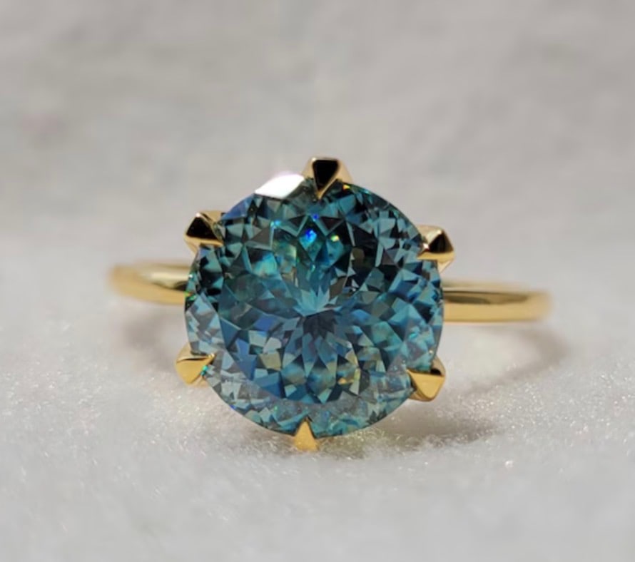 Certified 3 Carat Portuguese Cut VS1 Lab Grown Diamond Engagement Ring 14KT Solid Yellow Gold (1 of 5)