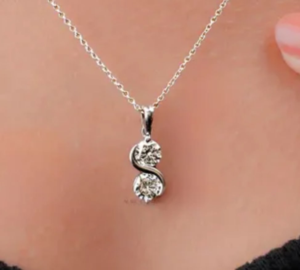 Certified 1.40 Carat Round Cut D VVS1 Lab Grown Diamond Pendant 14KT Solid White Gold: Certified 1.40 Carat Round Cut D VVS1 Lab Grown Diamond Pendant 14KT Solid White Gold