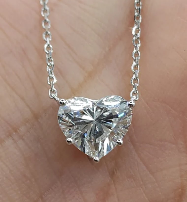 Certified 3 Carat Heart Cut D VVS1 Lab Grown Diamond Pendant 14KT Solid White Gold: Certified 3 Carat Heart Cut D VVS1 Lab Grown Diamond Pendant 14KT Solid White Gold