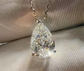 Certified 5.5 Carat Pear Cut Lab Grown Diamond VVS1 F Color 14kt Solid White Gold Pendant: Certified 5.5 Carat Pear Cut Lab Grown Diamond VVS1 F Color 14kt Solid White Gold Pendant