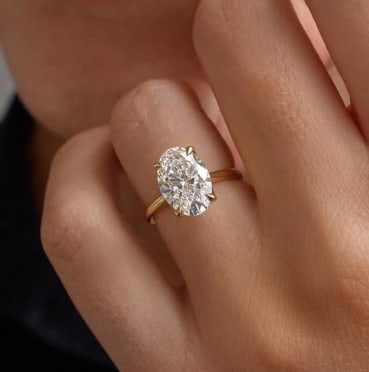 CERTIFIED 14KT Solid Yellow Gold 3 Carat E Color VVS1 Clarity Oval Cut Engagement ring (1 of 4)