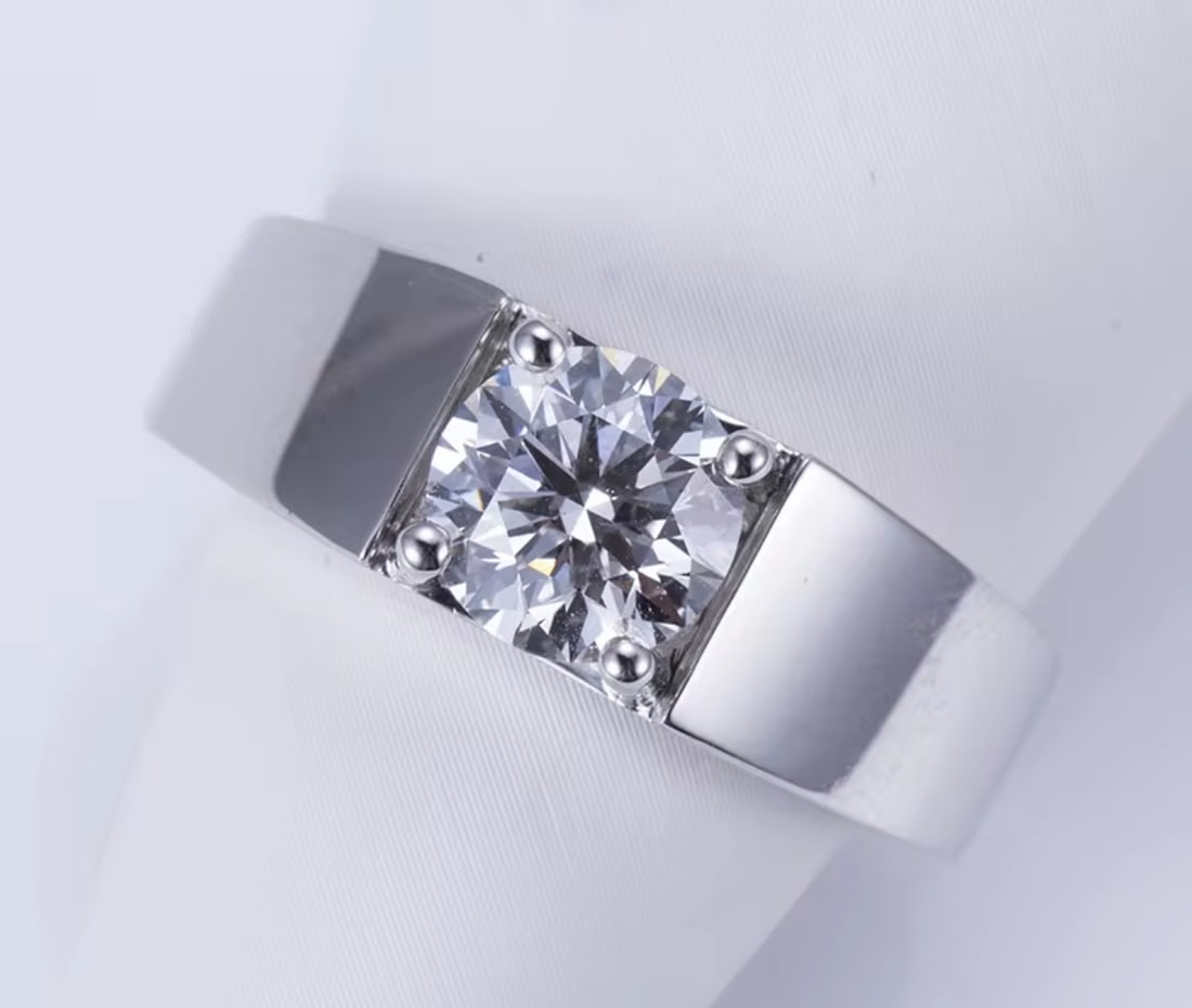 Certified 2 Carat Round Cut D VVS1 Lab Grown Diamond Engagement Ring 14KT Solid White Gold: Certified 2 Carat Round Cut D VVS1 Lab Grown Diamond Engagement Ring 14KT Solid White Gold - Ring Size US 8