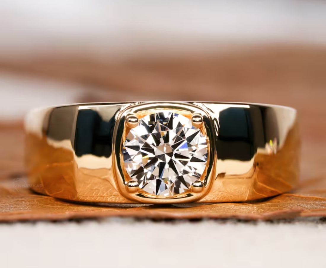 Certified 2 Carat Round Cut D VVS1 Lab Grown Diamond Engagement Ring 14KT Solid Yellow Gold: Certified 2 Carat Round Cut D VVS1 Lab Grown Diamond Engagement Ring 14KT Solid Yellow Gold - Ring Size US 8.5