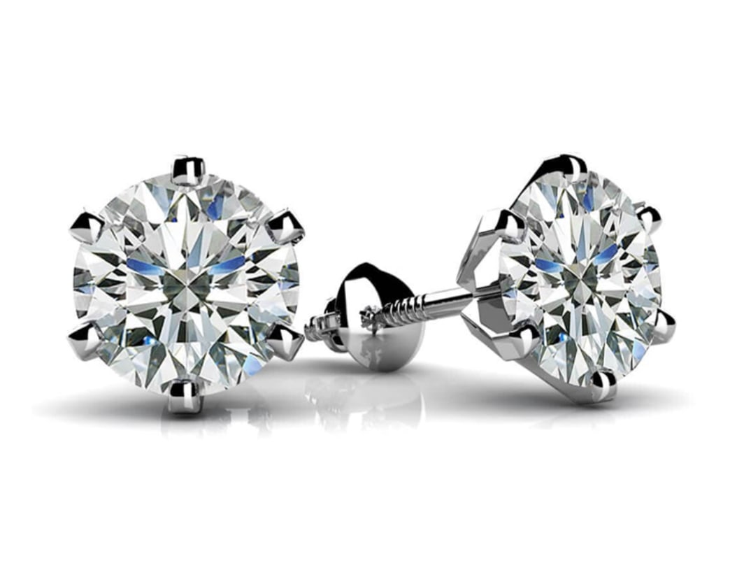 Certified 6 Ct - 14kt Solid White Lab Grown Diamonds D VVS1 Earrings: Certified 6 Ct - 14kt Solid White Lab Grown Diamonds D VVS1 Earrings