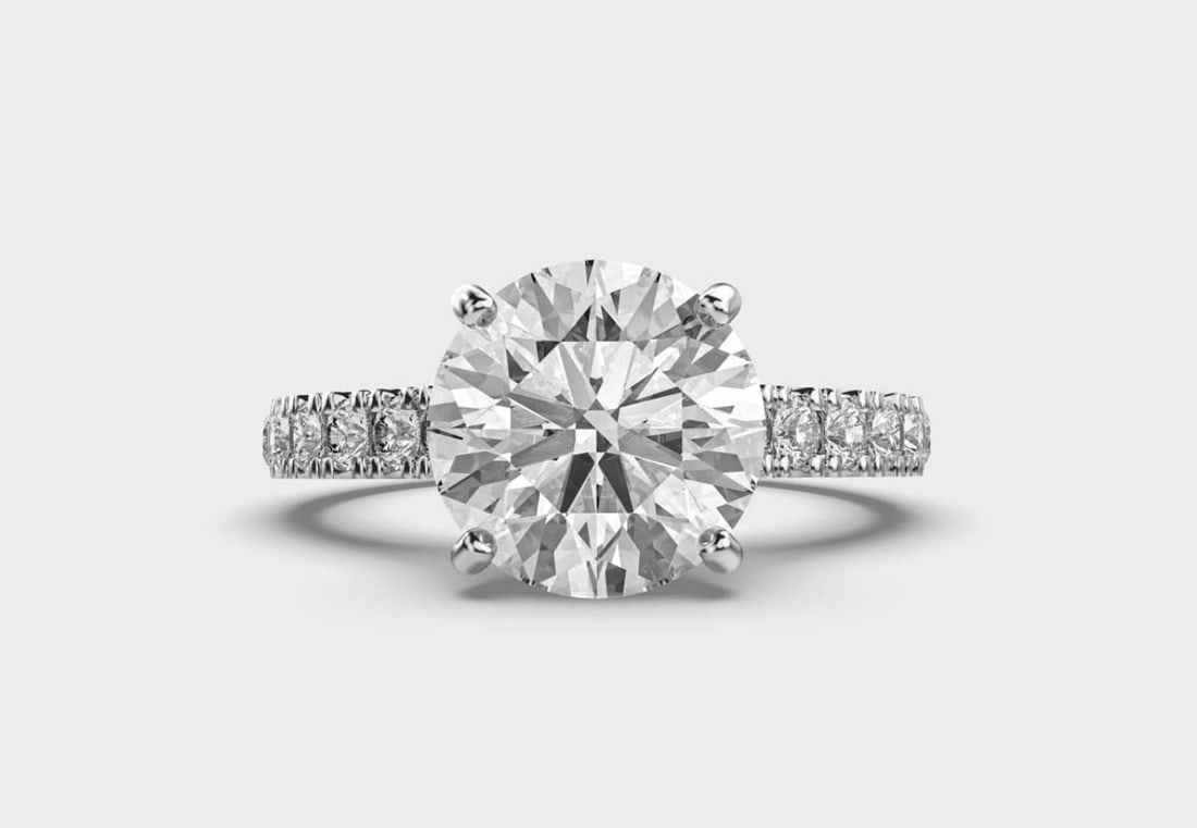 Certified 2.50 Carat Round Cut D VVS1 Lab Grown Diamond Engagement Ring 14KT Solid White Gold (1 of 4)
