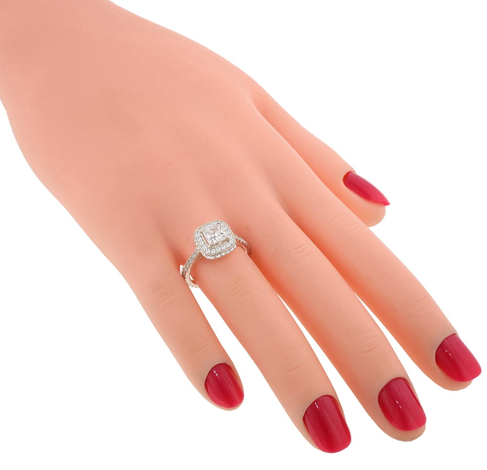 Certified 2.50 Carat Cushion Cut D VVS1 Lab Grown Diamond Engagement Ring 14KT Solid White Gold - 5