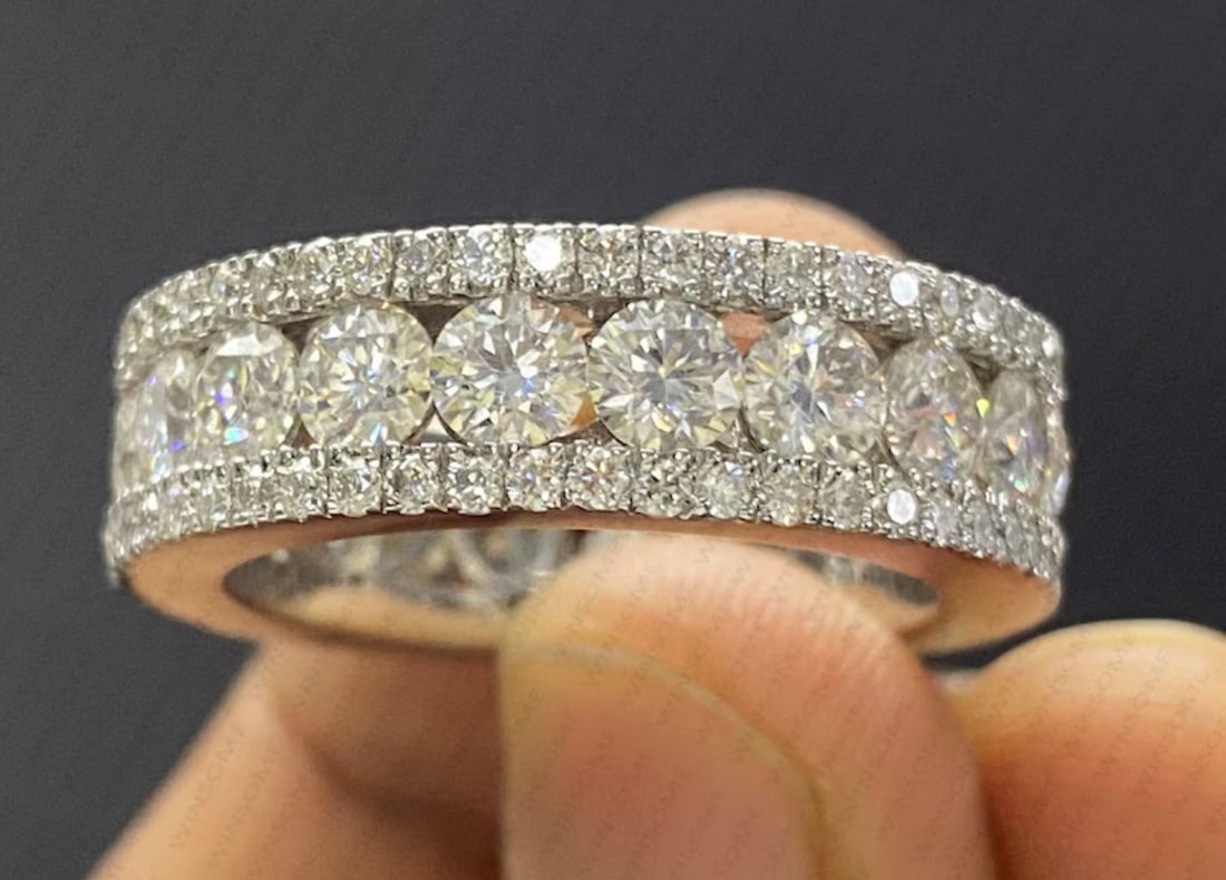 Certified 3.50 Round Cut Lab Grown Diamond D VVS1 Engagement Ring 14KT Solid White Gold: Certified 3.50 Round Cut Lab Grown Diamond D VVS1 Engagement Ring 14KT Solid White Gold - Ring Size US 6