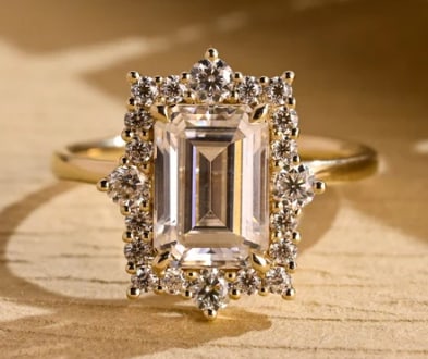 Certified 4.00 Ct Emerald Cut D VVS1 Lab Grown Diamond 14k Solid Yellow Gold Engagement Ring (1 of 3)
