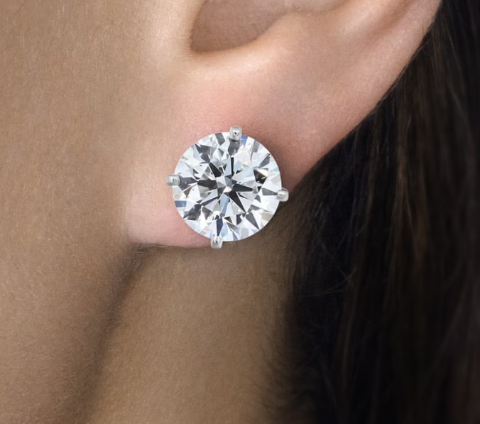 Certified 8 Ct - 14kt Solid White Lab Grown Diamonds D VVS1 Earrings (1 of 3)