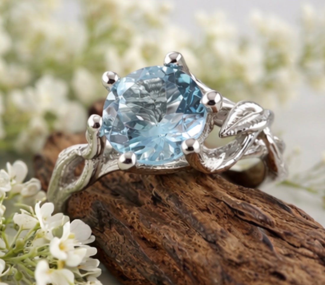 925 Sterling Silver 5.10 Ct Aquamarine Vintage Ring Handmade Jewelry Trending Design: Certified 925 Sterling Silver Ring Handmade Jewelry Trending Design - Round Cut 5.10 Ct Aquamarine Ring - Ring Size: US 7 | Free Shipping | Free Resizing Available