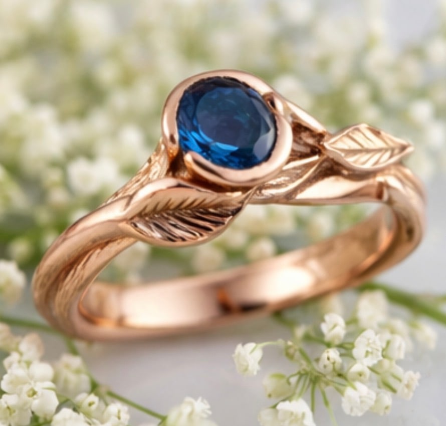 925 Sterling Silver 1.5 Ct Blue Sapphire Vintage Ring Handmade Jewelry Trending Design: Certified 925 Sterling Silver Rose Gold Finish 1.5 Ct Blue Sapphire Round Cut - Vintage Ring Handmade Jewelry Trending Design - Ring Size: US 6 | Free Shipping | Free Resizing Available