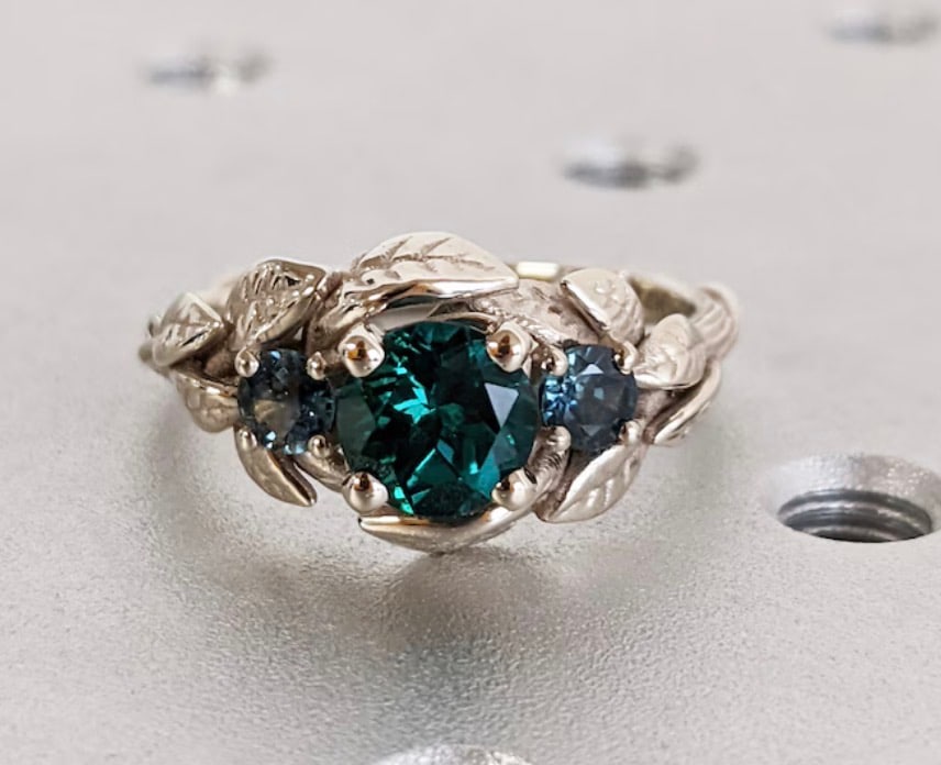 Handcrafted Vintage Sterling Silver Lab Diamond Ring (1 of 4)