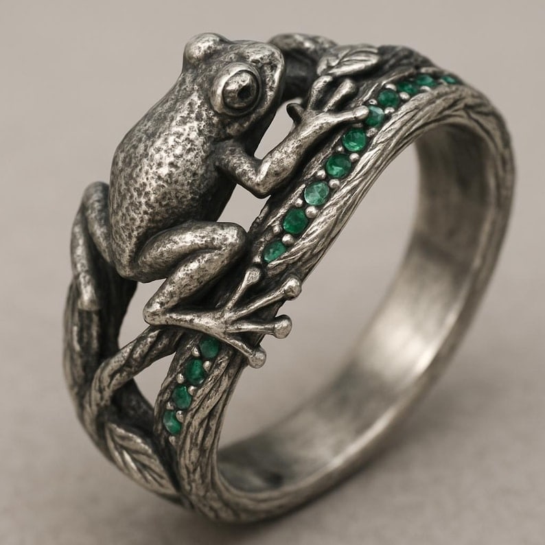 Handcrafted Vintage Sterling Silver Color Lab Stone Ring -: Ring Size US 6 - Free Shipping | Free Resizing Available Ring Size US 6.5 - Free Shipping | Free Resizing Available