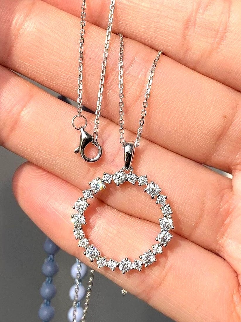2 Ct Lab Created White Diamond Solitaire Necklace In 925 Silver (1 of 2)
