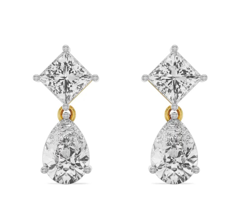 Certified 4 Ct - 14kt Solid Yellow Lab Grown Diamonds D VVS1 Earrings: Certified 4 Ct - 14kt Solid Yellow Lab Grown Diamonds D VVS1 Earrings