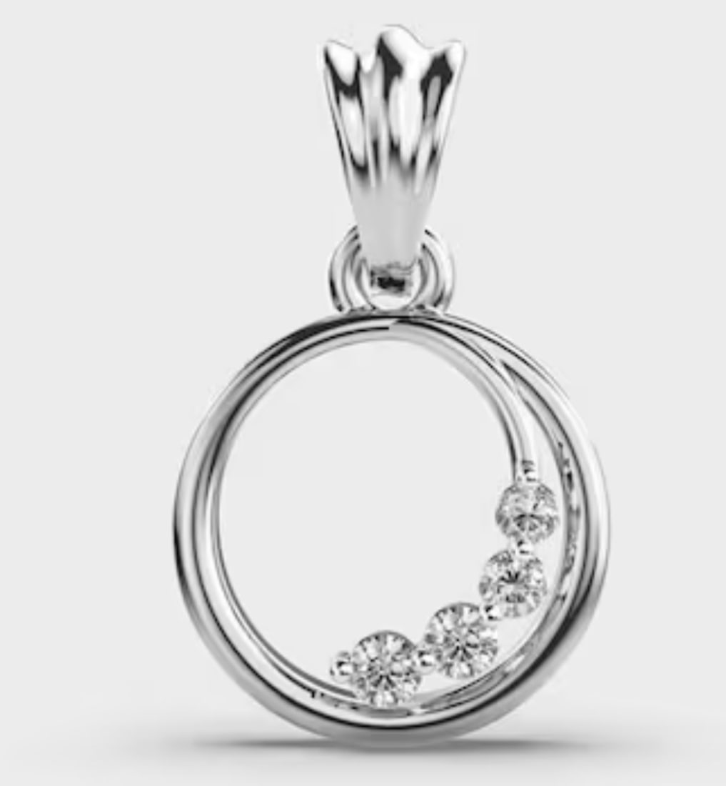 Certified 0.70 Ct - Round Cut Lab Grown Diamond D VVS1 Pendant 14KT Solid White Gold (1 of 3)