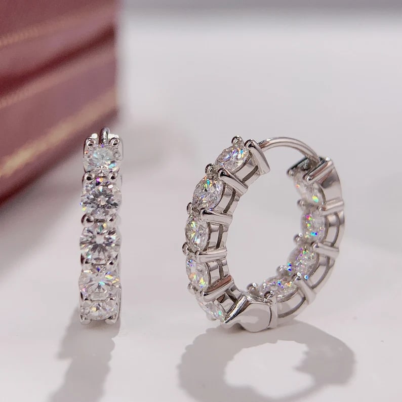 Certified 2.50 Carat Round Cut D VVS1 Lab Grown Diamond Earring 14KT Solid White Gold (1 of 4)