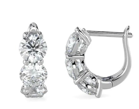 Certified 4.80 Carat Round Cut D VVS1 Lab Grown Diamond Earring 14KT Solid White Gold (1 of 2)