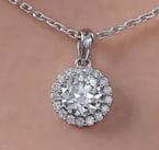 14KT Solid White Gold D VVS1 Round Cut 1.20 Ct Lab Grown Diamond Pendant: 14KT Solid White Gold D VVS1 Round Cut 1.20 Lab Grown Diamond Pendant - Side stone Lab Grown Diamonds Round Cut VS1 E Color 0.40 Ct