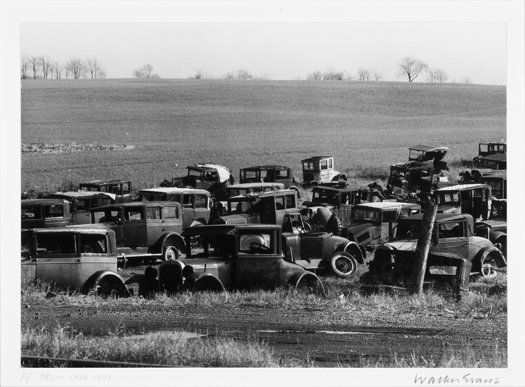 Walker Evans, 1936. Gelatin silver print: Walker Evans Joe's Auto Graveyard, Pennsylvania, 1936 / printed 1971 Gelatin silver print Ed. 38/100; Ives Stillman portfolio 4 ¾ x 6 ¾ Walker Evans [Born St. Louis, MO, 1903–1975, New Haven, CT]