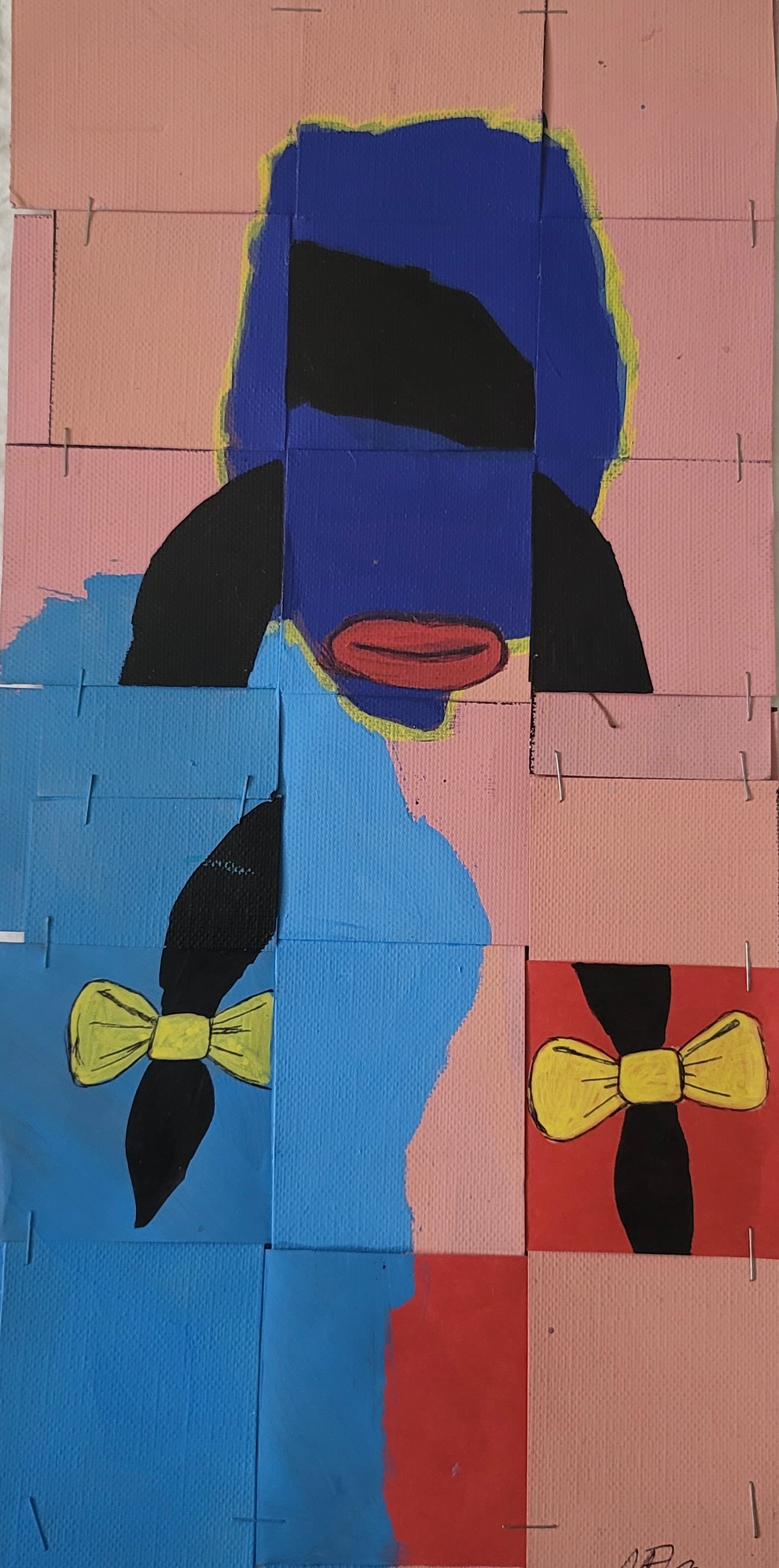 Noel Morera, b. Cuba, "La Llame pero no era ella", 2023: Acrylic on canvas, collage, 16 x 8 inches, unframed Noel Morera Cruz was born in Matanzas, Cuba in 1962. Morera Cruz is a contemporary Cuban-born artist whose work has garnered gallery attention and a